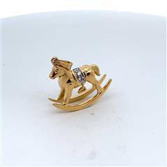 18k/PLAT Diamond Rocking Horse Pendant